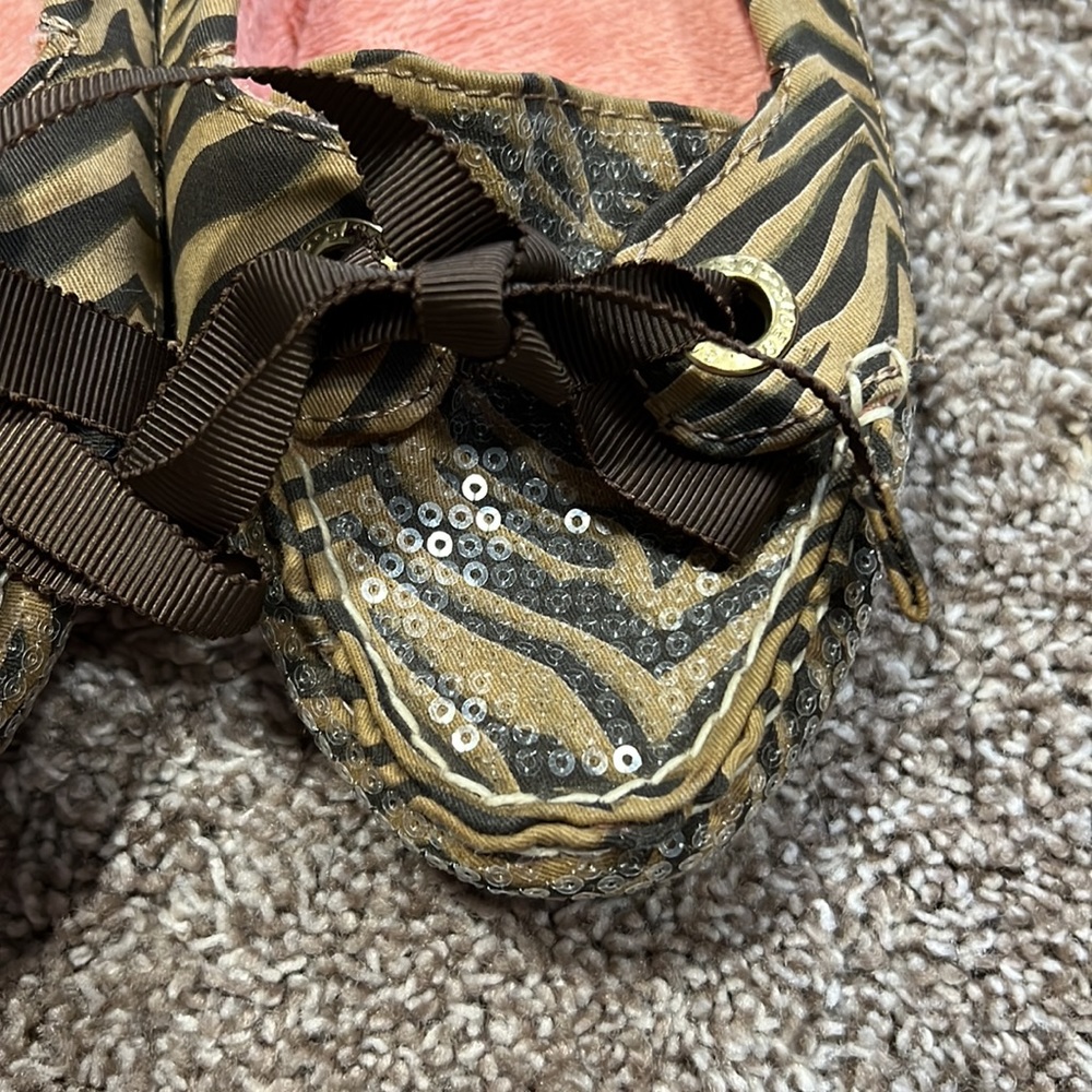 Sperry Size 8 Brown Zebra And Sequin Moccasin/Sli… - image 3